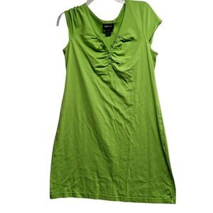 Metrostyle Dress Women Size Large Green Linen Cotton